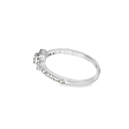 14k White Gold Diamond Promise Ring 0.50 ctw