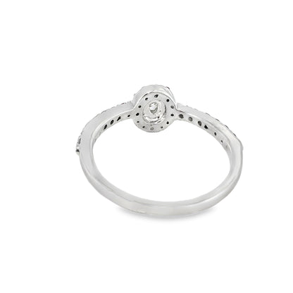 14k White Gold Diamond Promise Ring 0.50 ctw