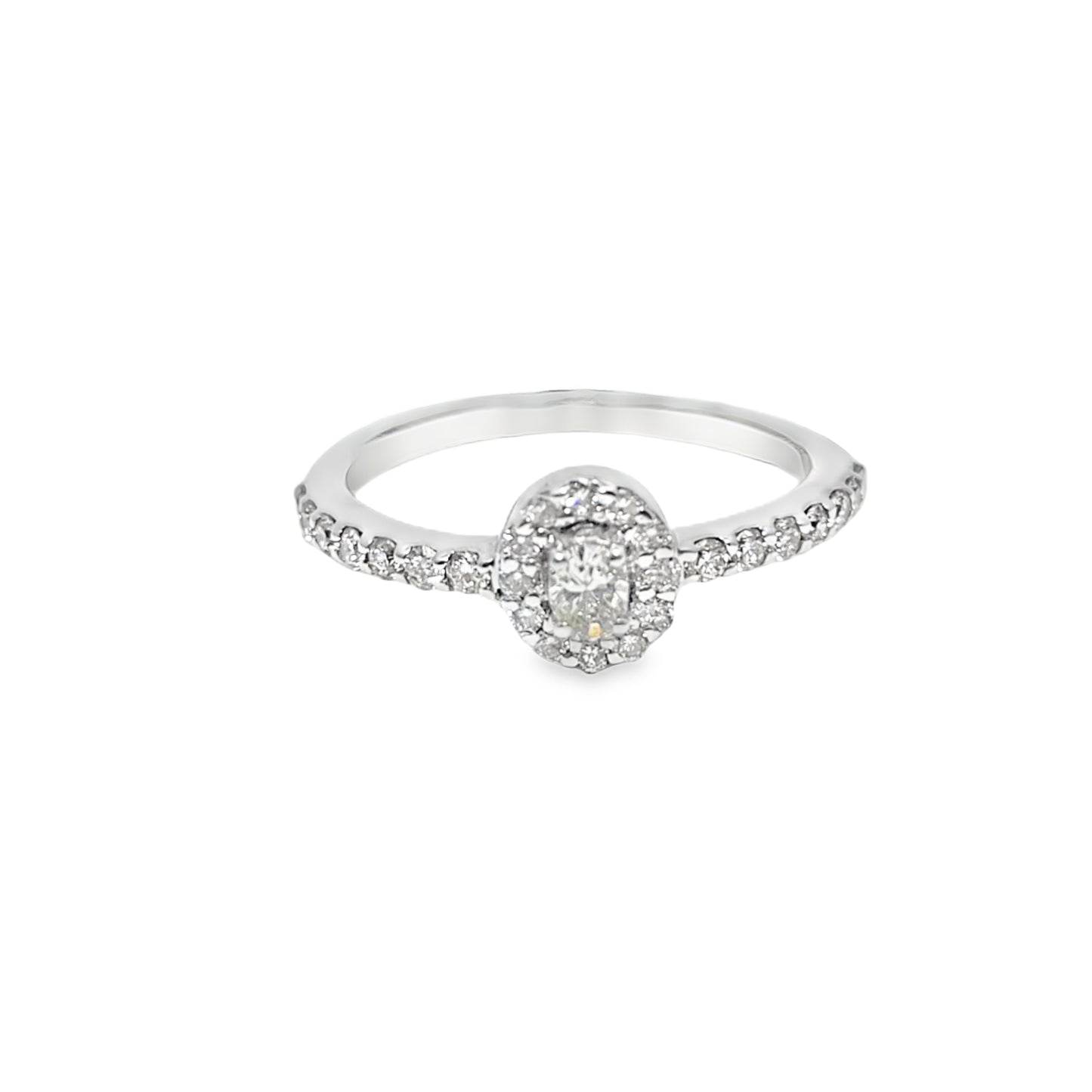 14k White Gold Diamond Promise Ring 0.50 ctw