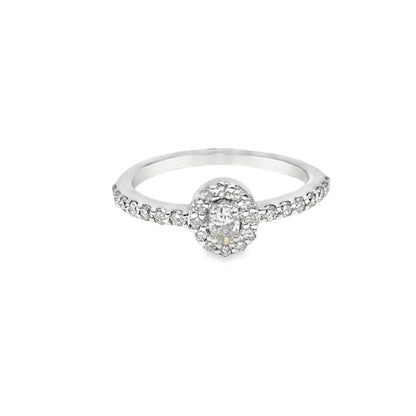 14k White Gold Diamond Promise Ring 0.50 ctw