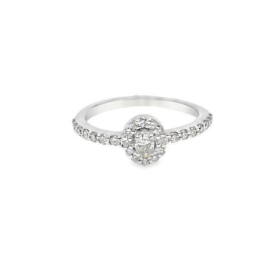 14k White Gold Diamond Promise Ring 0.50 ctw