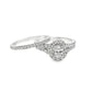 14K White Gold Diamond  Engagement Ring with Oval Cut Diamond & Matching Band 1.00 ctw