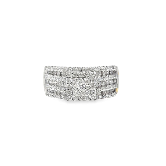 14k Yellow Gold with Square Dome Shape Diamond Ring 1.01 ctw