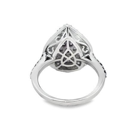 10k White Gold Diamond Pear Shaped Ring 1.00 ctw