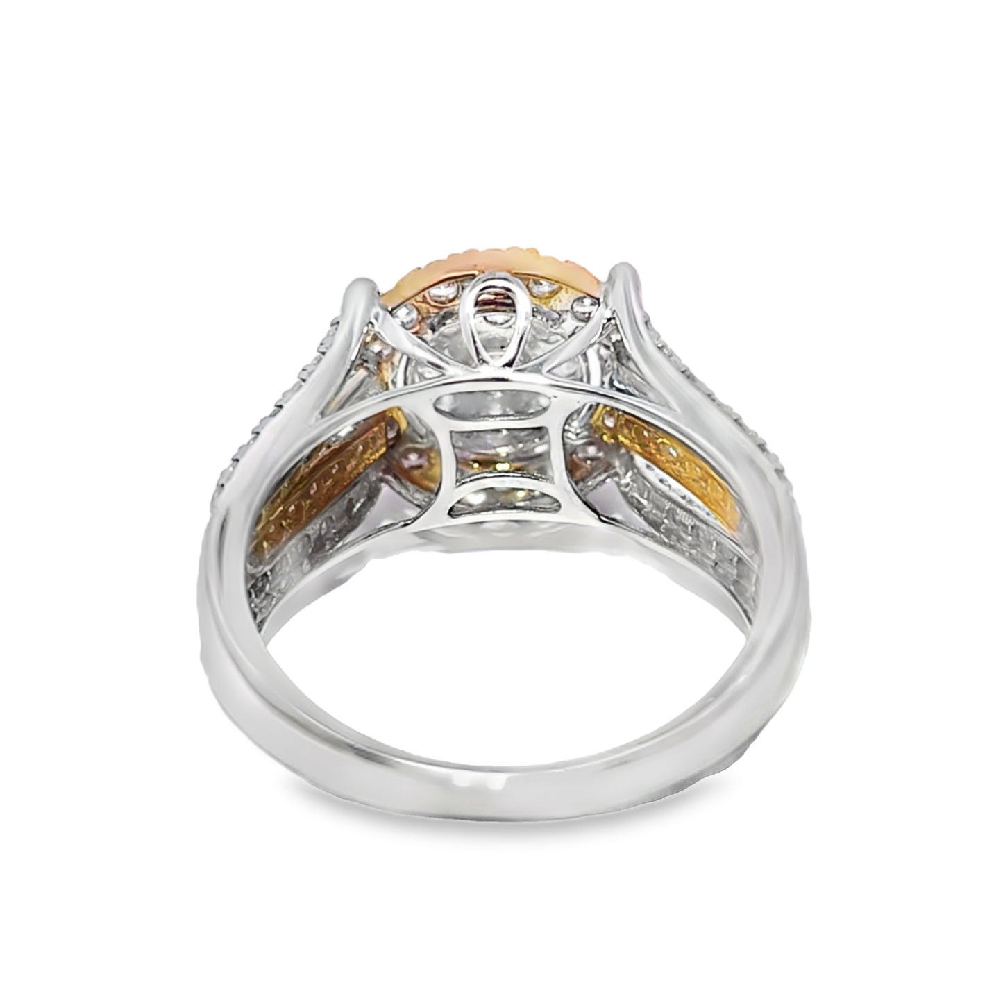 10k TwoTone White Gold Base Diamond Ring 0.99 ctw