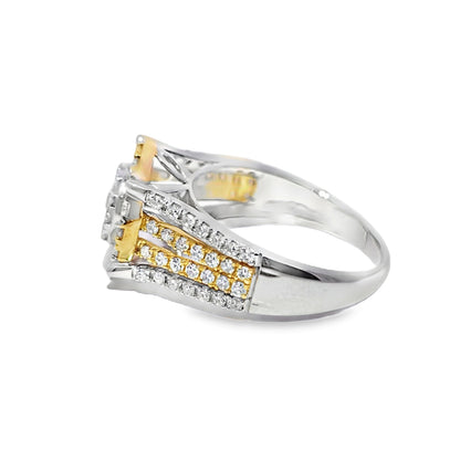 10k TwoTone White Gold Base Diamond Ring 0.99 ctw