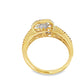 10K Yellow Gold Diamond Ring Set with Baguette Center and 2 Matching Bands 1.50 ctw