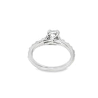 14K White Gold Diamond Ring with Emerald Soliatire Diamond 1.00 ctw Overall