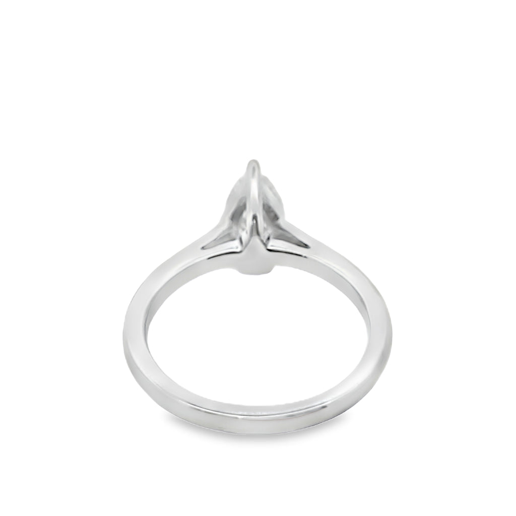 14K White Gold Lab Grown Diamond Ring with Pear Cut Diamond 1.00 ctw