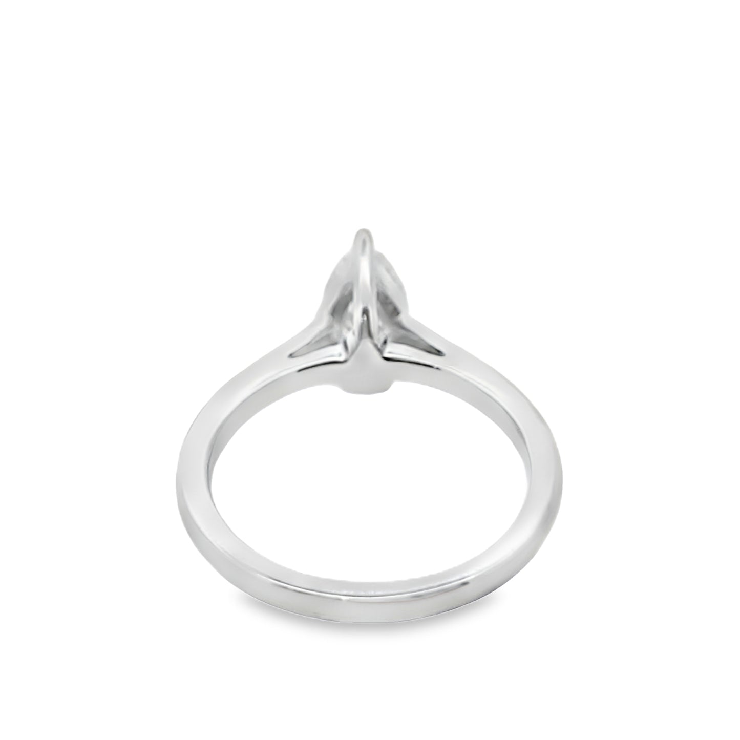 14K White Gold Lab Grown Diamond Ring with Pear Cut Diamond 1.00 ctw