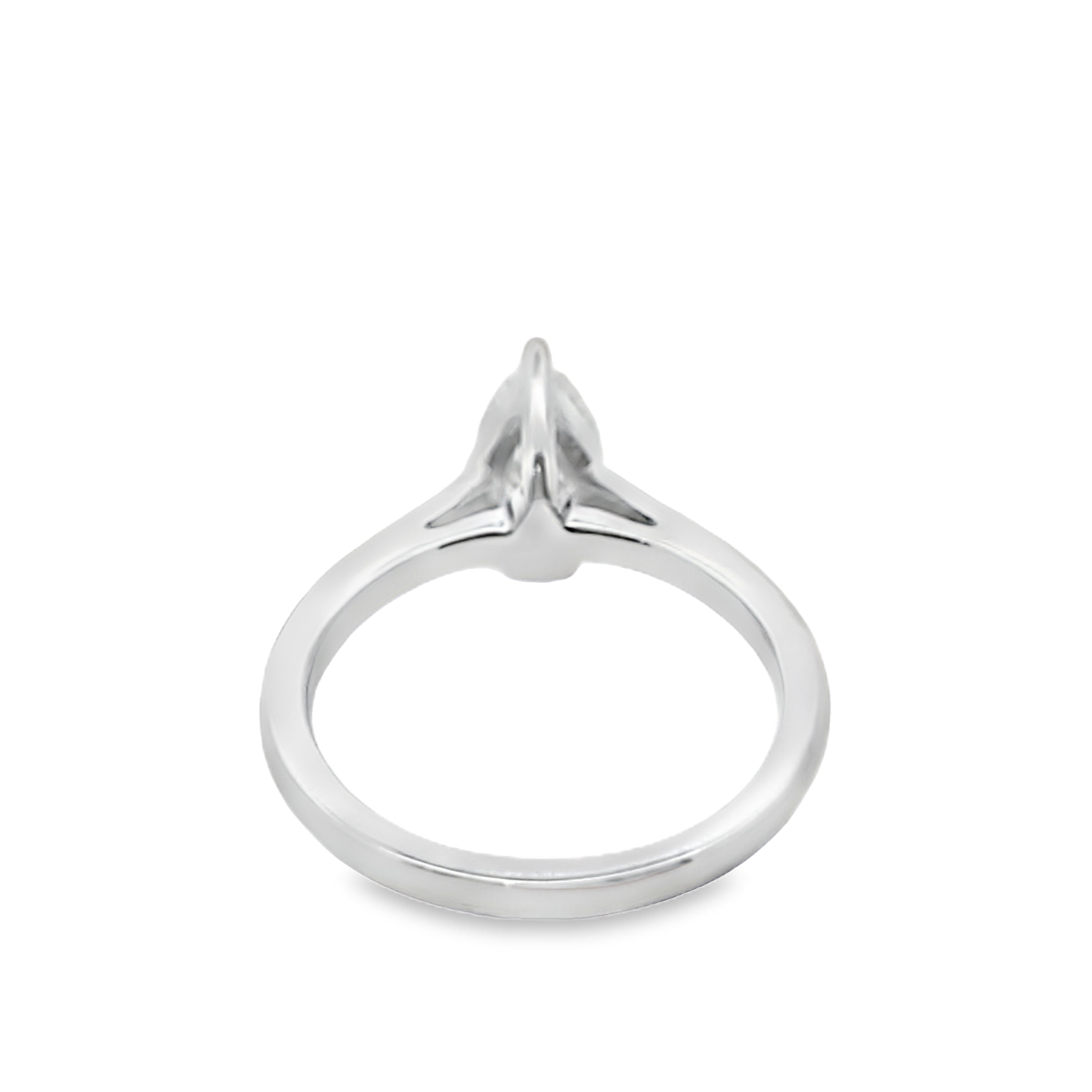 14K White Gold Lab Grown Diamond Ring with Pear Cut Diamond 1.00 ctw