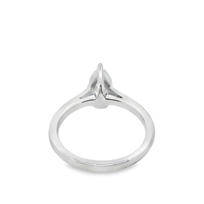 14K White Gold Lab Grown Diamond Ring with Pear Cut Diamond 1.00 ctw