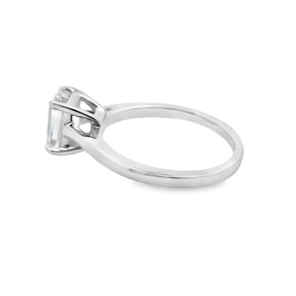 14k White Gold Lab grown Diamond Emerald Cut Diamond Solitaire Ring 1.50 ctw