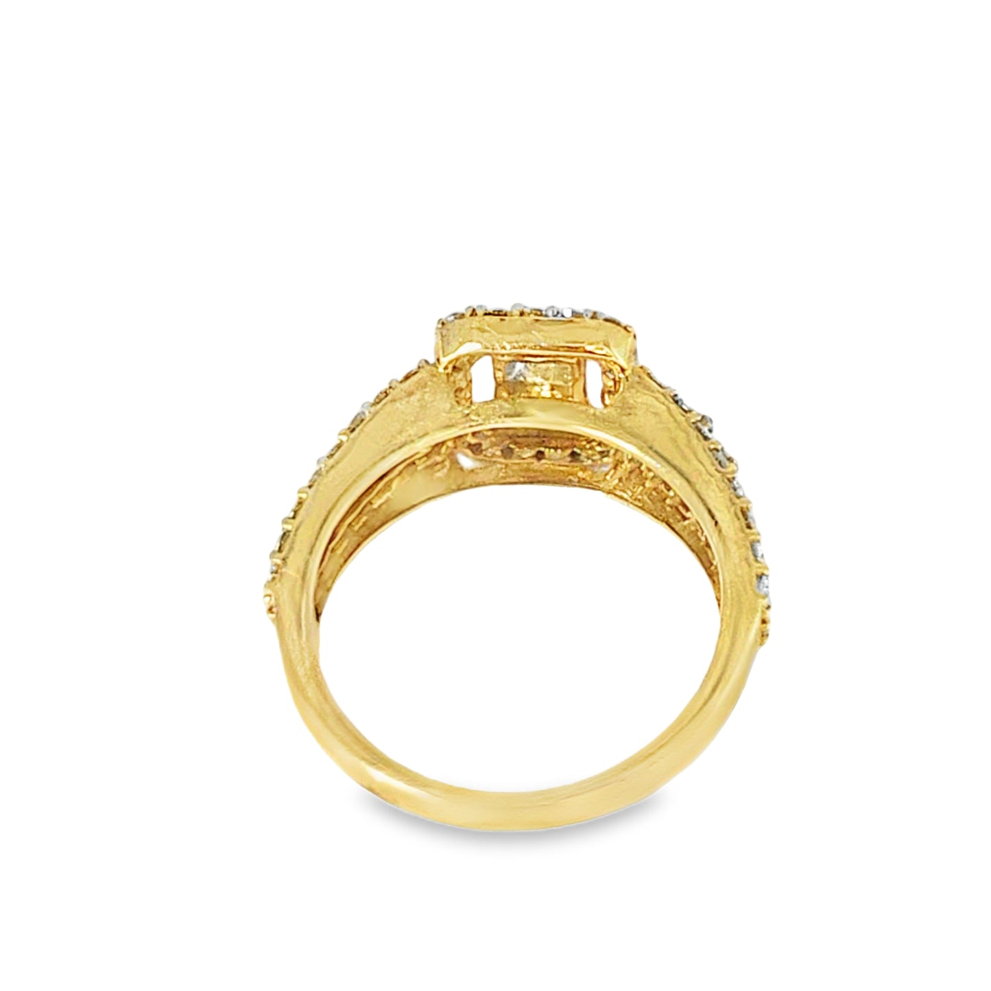 10k Yellow Gold Square Shape Baguette Diamond Ring 1.50 ctw