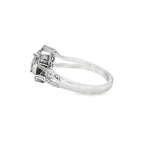 18k White Gold Diamond Flower-Set Princess Center Ring 1.50 ctw