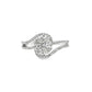 18k White Gold Diamond Flower-Set Princess Center Ring 1.50 ctw