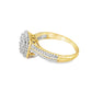 10K Yellow Gold Diamond Square Shape Cluster Ring 0.25 ctw