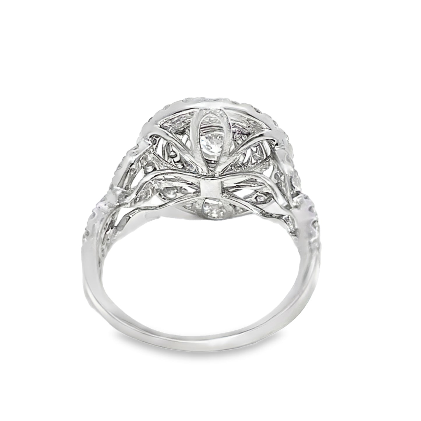 10K White Gold Diamond Ring 1.94 ctw | Round Cut Halo Band – Jewelry Palace Lithonia GA