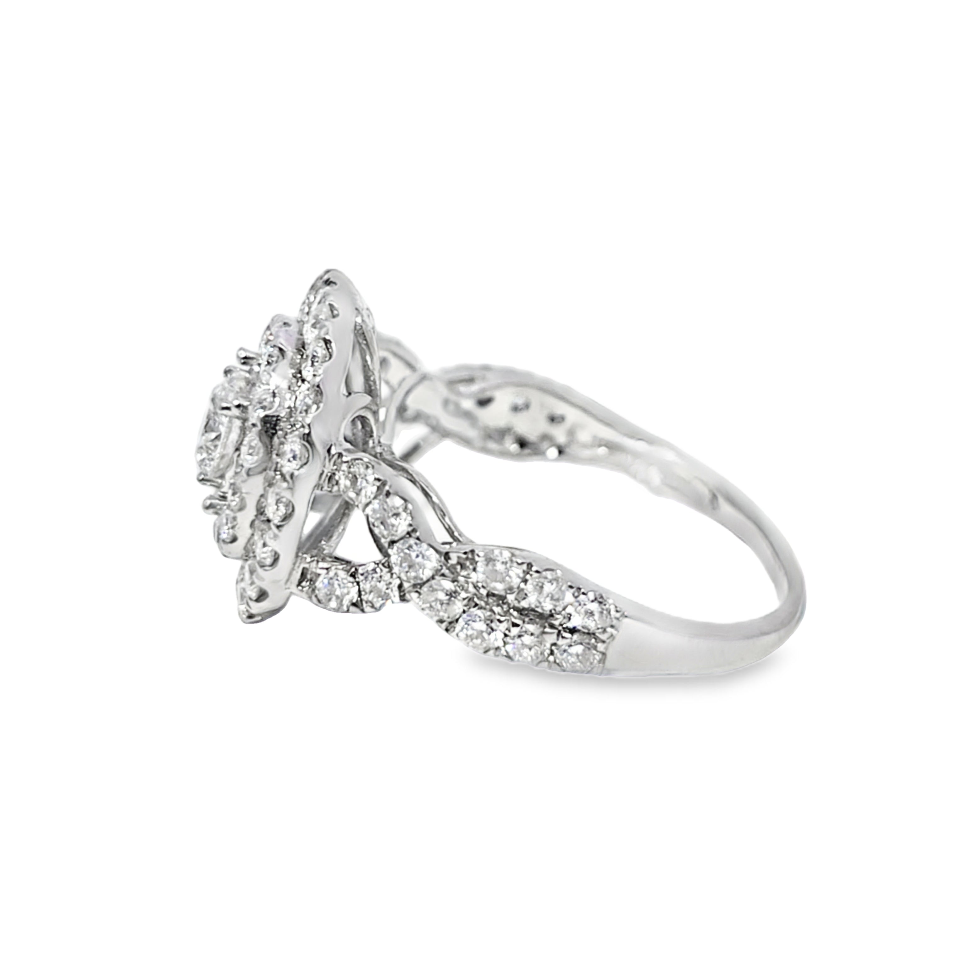 10K White Gold Diamond Ring 1.94 ctw | Round Cut Halo Band – Jewelry Palace Lithonia GA