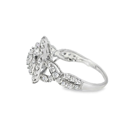 10K White Gold Diamond Ring 1.94 ctw | Round Cut Halo Band – Jewelry Palace Lithonia GA