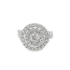 10K White Gold Diamond Ring 1.94 ctw | Round Cut Halo Band – Jewelry Palace Lithonia GA