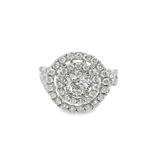 10K White Gold Diamond Ring 1.94 ctw | Round Cut Halo Band – Jewelry Palace Lithonia GA