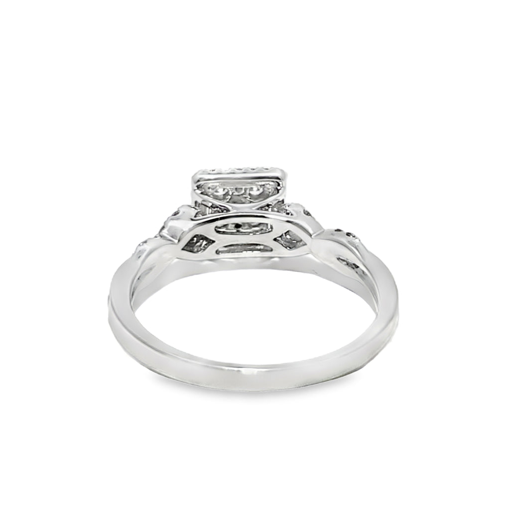 14K White Gold Diamond Ring 0.50 ctw | Square Brilliant Cut Cluster – Jewelry Palace Lithonia GA