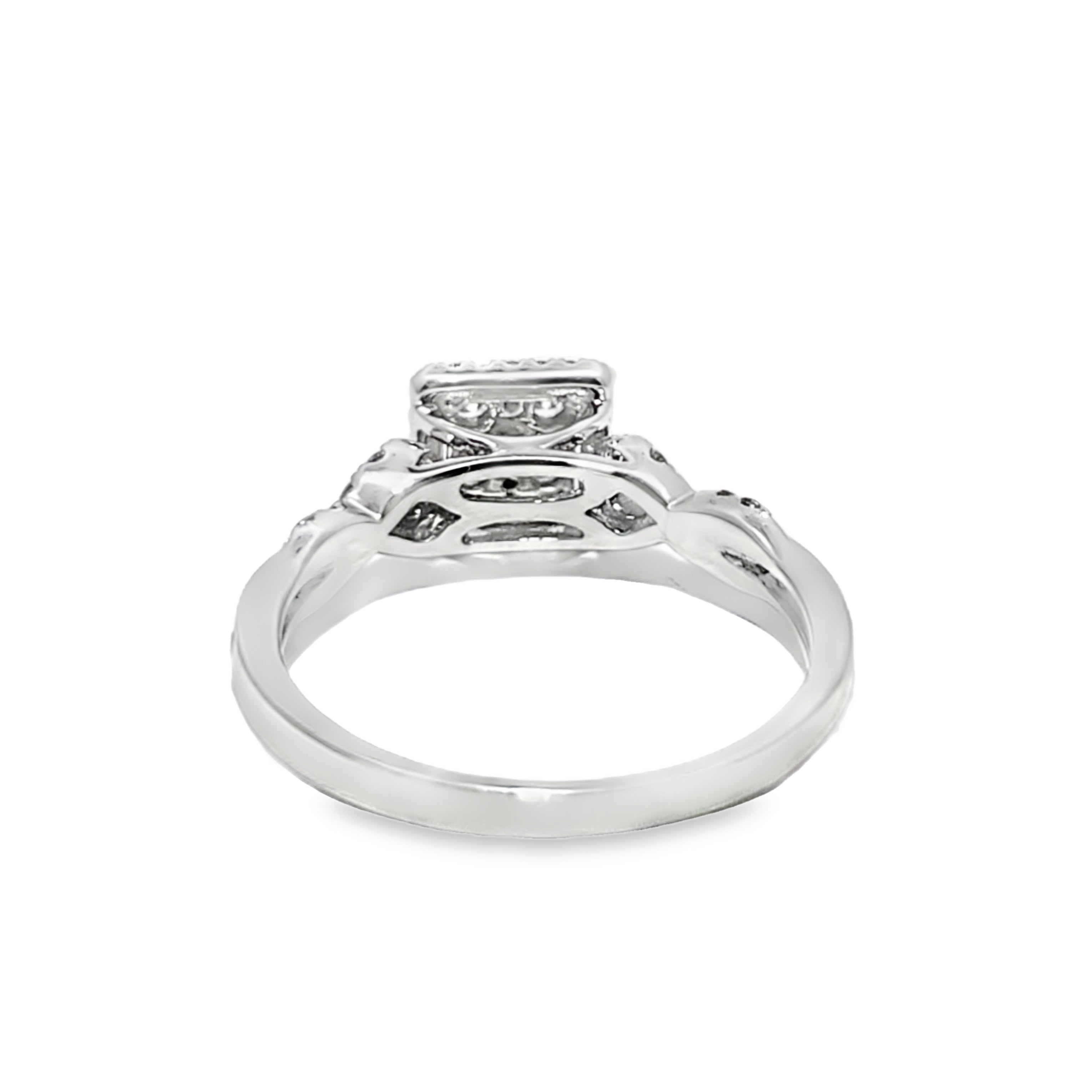 14K White Gold Diamond Ring 0.50 ctw | Square Brilliant Cut Cluster – Jewelry Palace Lithonia GA