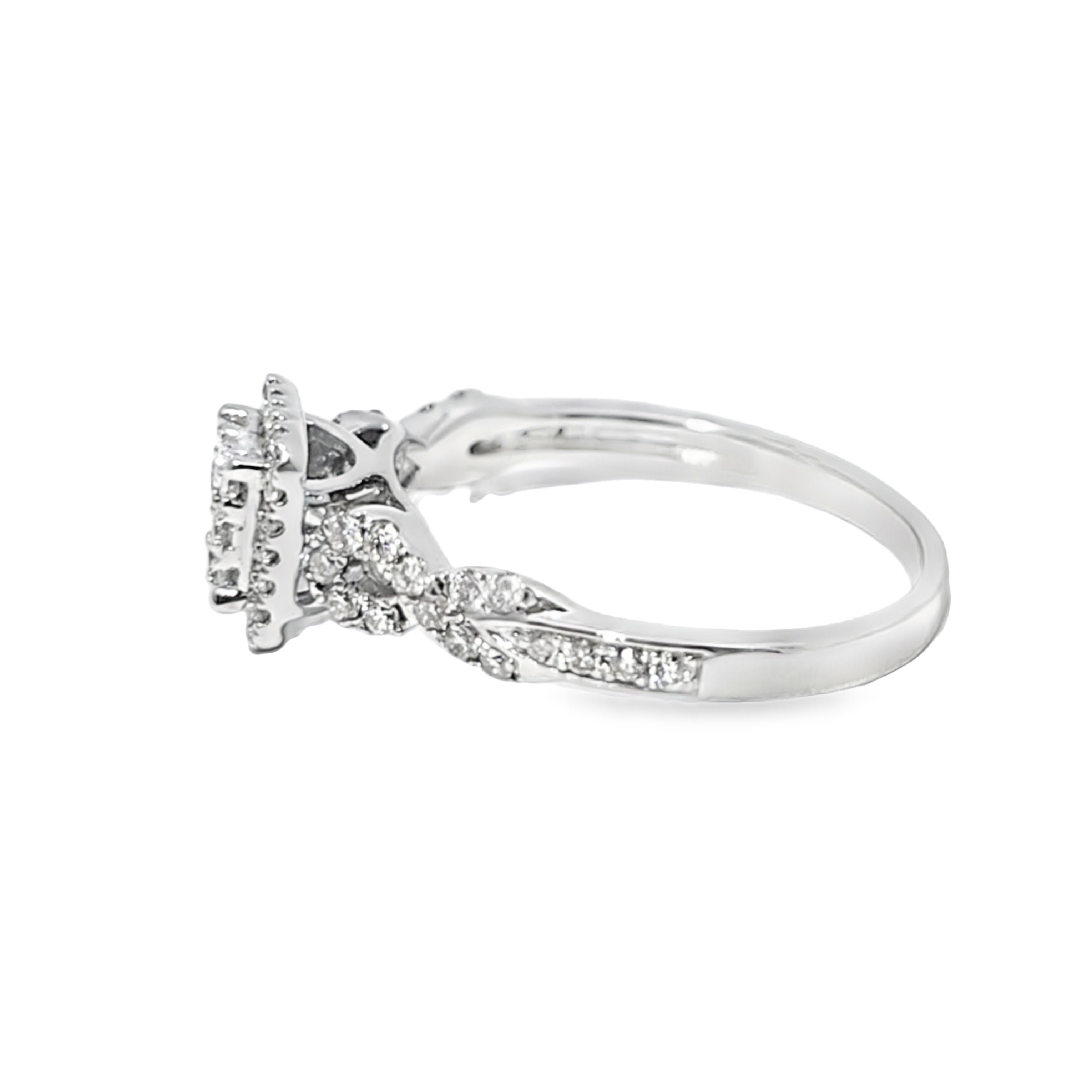 14K White Gold Diamond Ring 0.50 ctw | Square Brilliant Cut Cluster – Jewelry Palace Lithonia GA