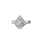 14K White Gold Diamond Engagement Ring 0.50 ctw | Pear Cut Halo Design – Jewelry Palace Lithonia GA