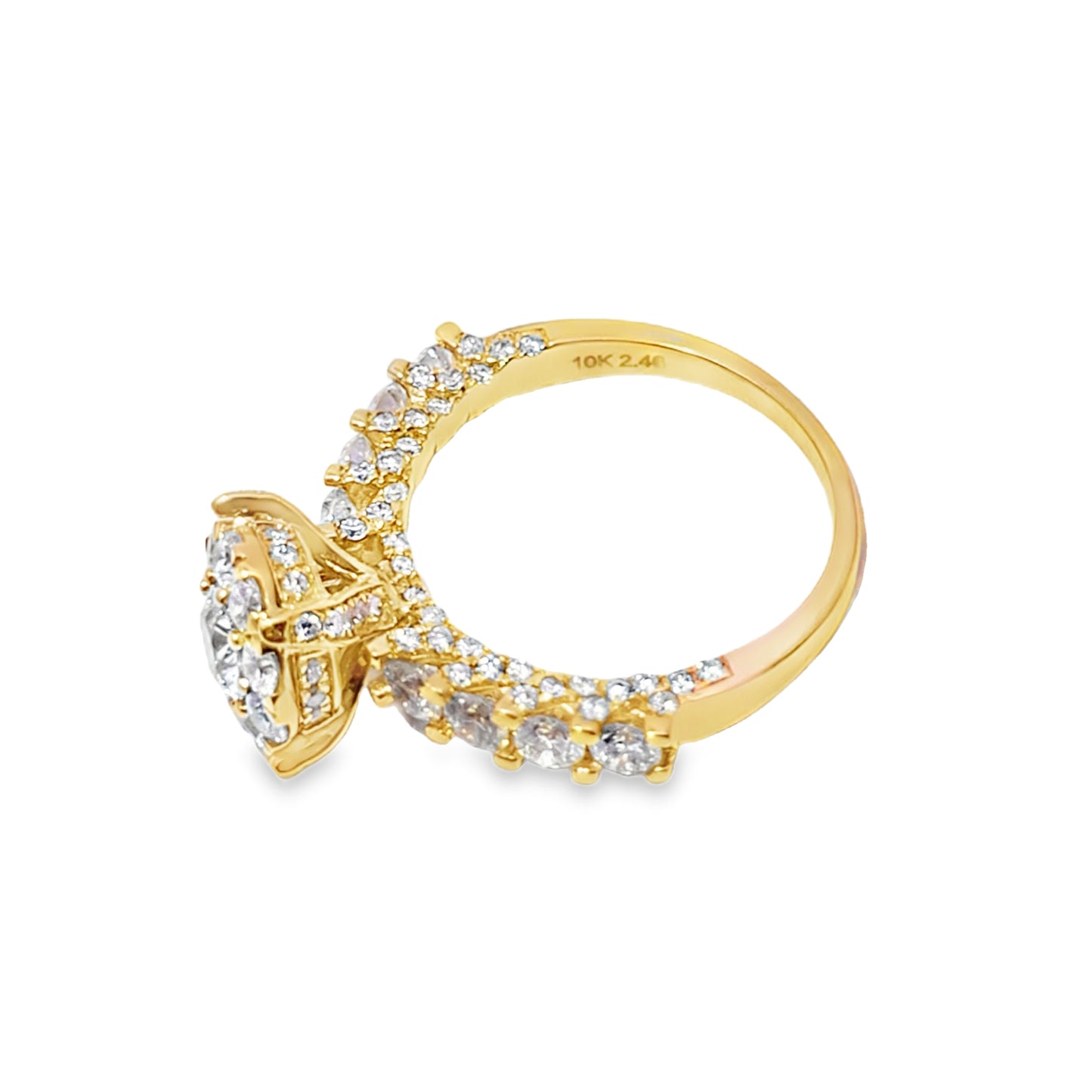 10K Yellow Gold Diamond Ring 0.50 ctw | Round Cut Cluster Design – Jewelry Palace Lithonia GA