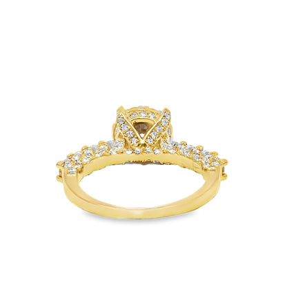 10K Yellow Gold Diamond Ring 0.50 ctw | Round Cut Cluster Design – Jewelry Palace Lithonia GA