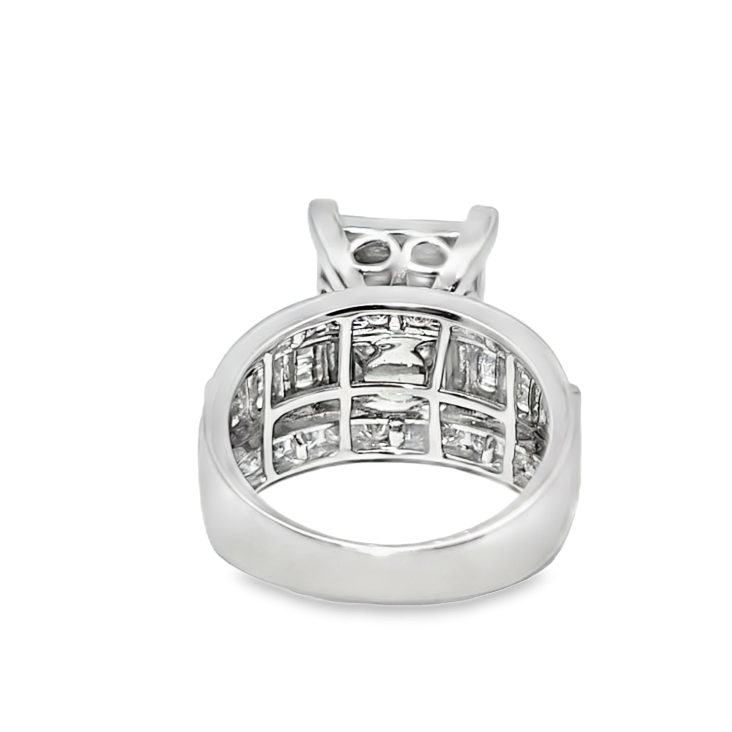 10K White Gold Square Diamond Cinderella Ring 1.90 ctw | Baguette & Round Cut Statement Ring – Jewelry Palace Lithonia GA