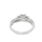 14K White Gold Princess Cut Diamond Engagement Ring 0.51 ctw | Elegant Three-Stone Design – Jewelry Palace Lithonia GA
