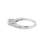 14K White Gold Princess Cut Diamond Engagement Ring 0.51 ctw | Elegant Three-Stone Design – Jewelry Palace Lithonia GA