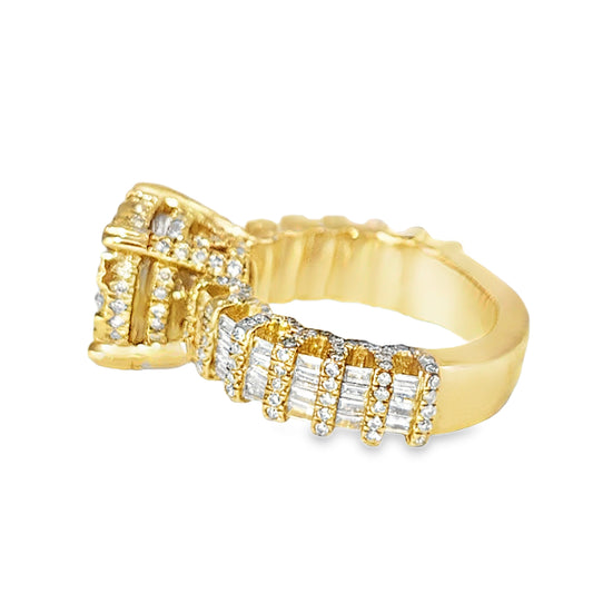 10K Yellow Gold Diamond Cluster Ring 3.54 ctw | Round Cut Statement Ring – Jewelry Palace Lithonia GA