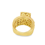 14K Yellow Gold Square Cut Diamond Cluster Ring 2.88 ctw | Bold Luxury Statement – Jewelry Palace Lithonia GA