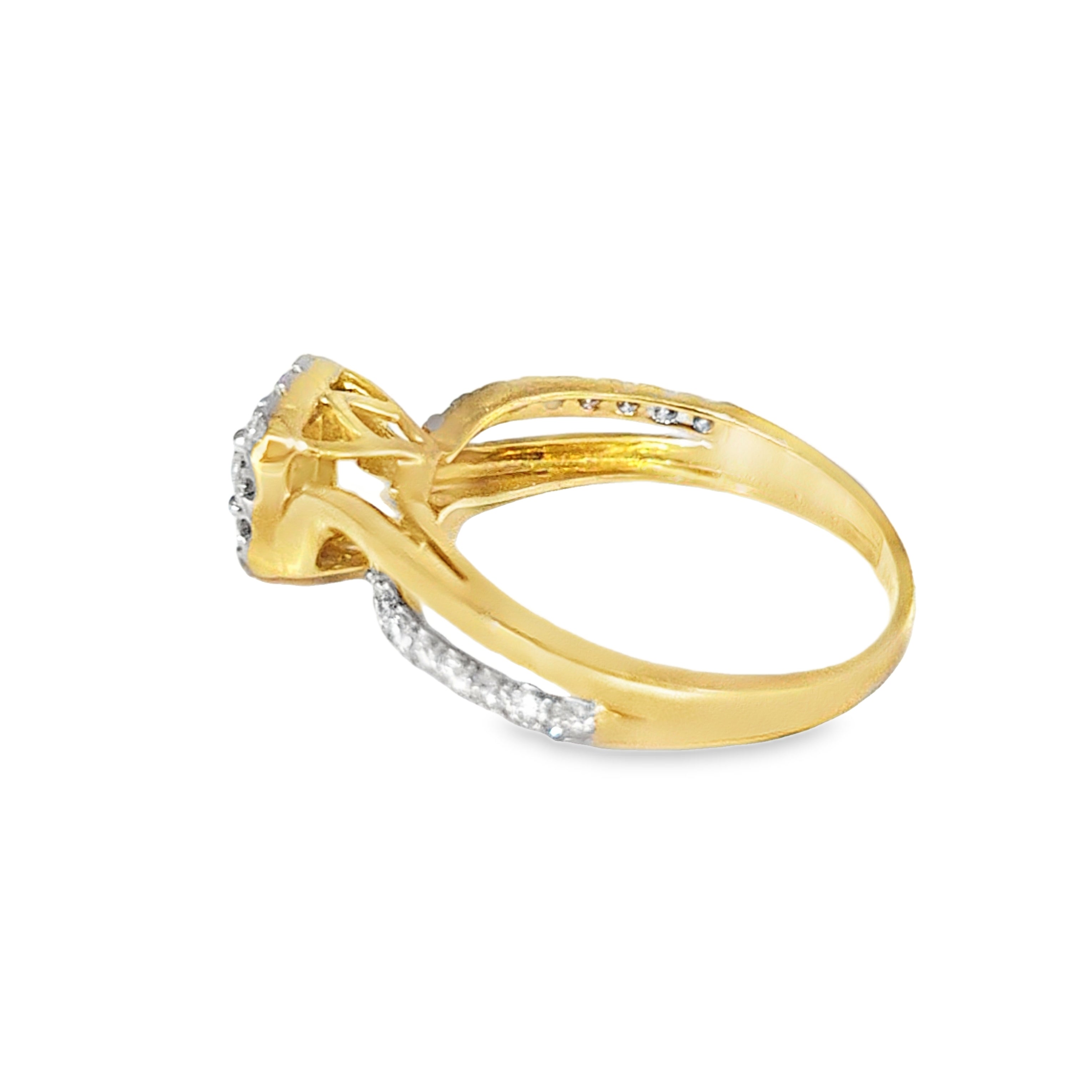 14K Yellow Gold Round Cut Diamond Wedding Ring Set 0.75 ctw | Elegant Bridal Jewelry – Jewelry Palace Lithonia GA