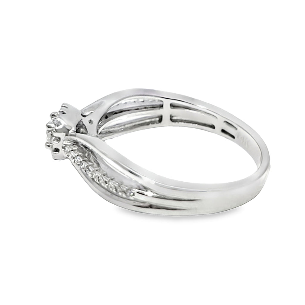 14K White Gold Round Cut Diamond Wedding Ring Set 0.33 ctw | Elegant Bridal Jewelry – Jewelry Palace Lithonia GA
