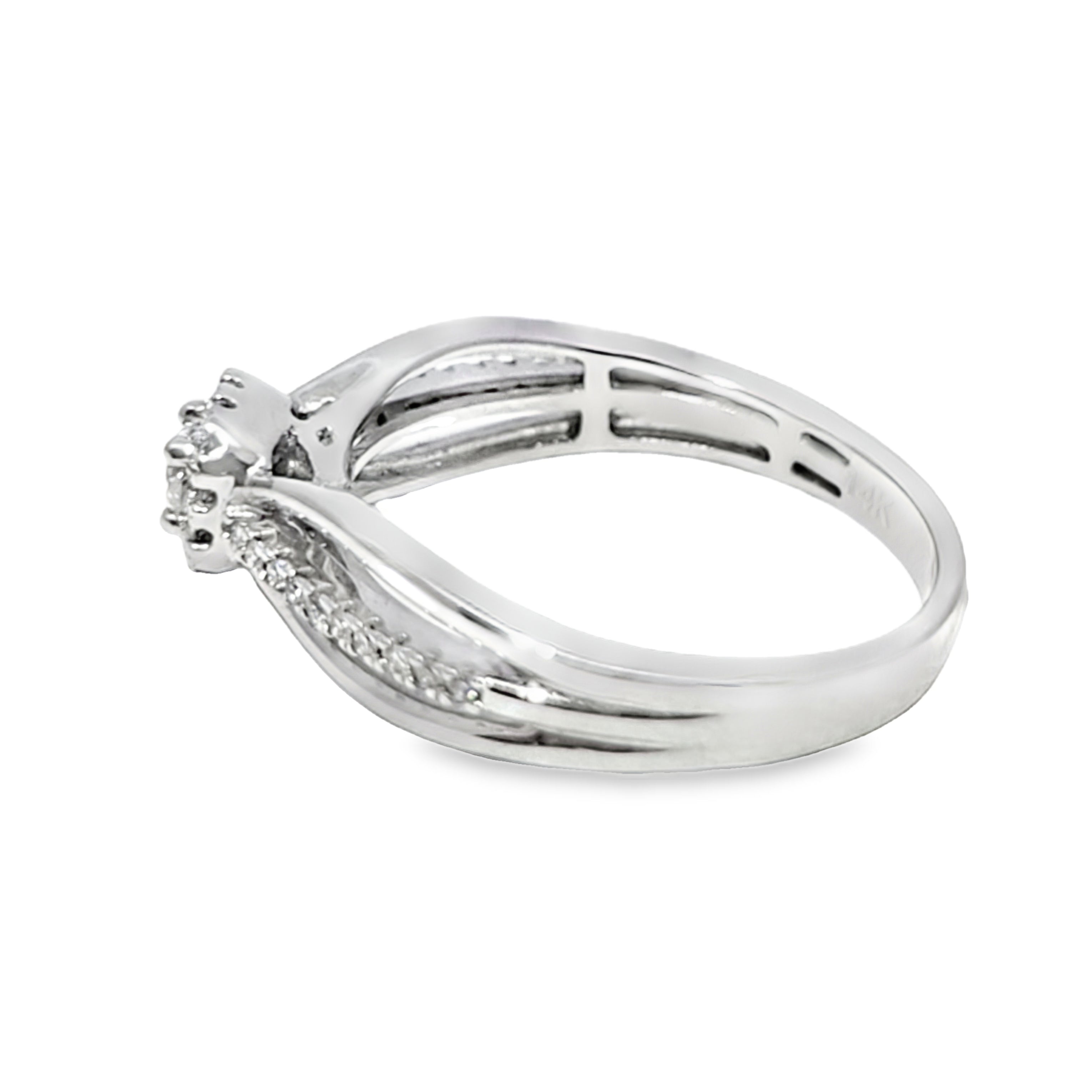 14K White Gold Round Cut Diamond Wedding Ring Set 0.33 ctw | Elegant Bridal Jewelry – Jewelry Palace Lithonia GA