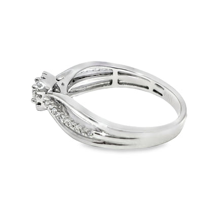 14K White Gold Round Cut Diamond Wedding Ring Set 0.33 ctw | Elegant Bridal Jewelry – Jewelry Palace Lithonia GA