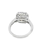 14K White Gold Emerald Cut Diamond Halo Engagement Ring 1.50 ctw | Elegant Bridal Set – Jewelry Palace Lithonia GA