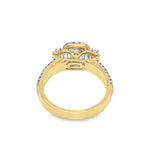 14K Yellow Gold Emerald Cut Diamond Halo Engagement Ring 1.48 ctw | Elegant Bridal Set – Jewelry Palace Lithonia GA
