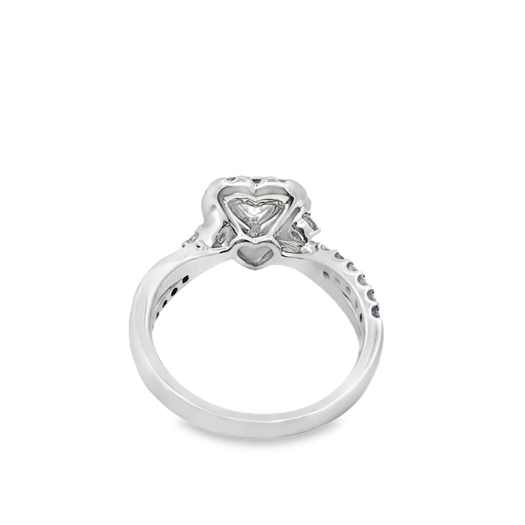 14K White Gold Heart Shaped Diamond Halo Ring 1.40 ctw | Romantic Bridal & Fashion Jewelry – Jewelry Palace Lithonia GA