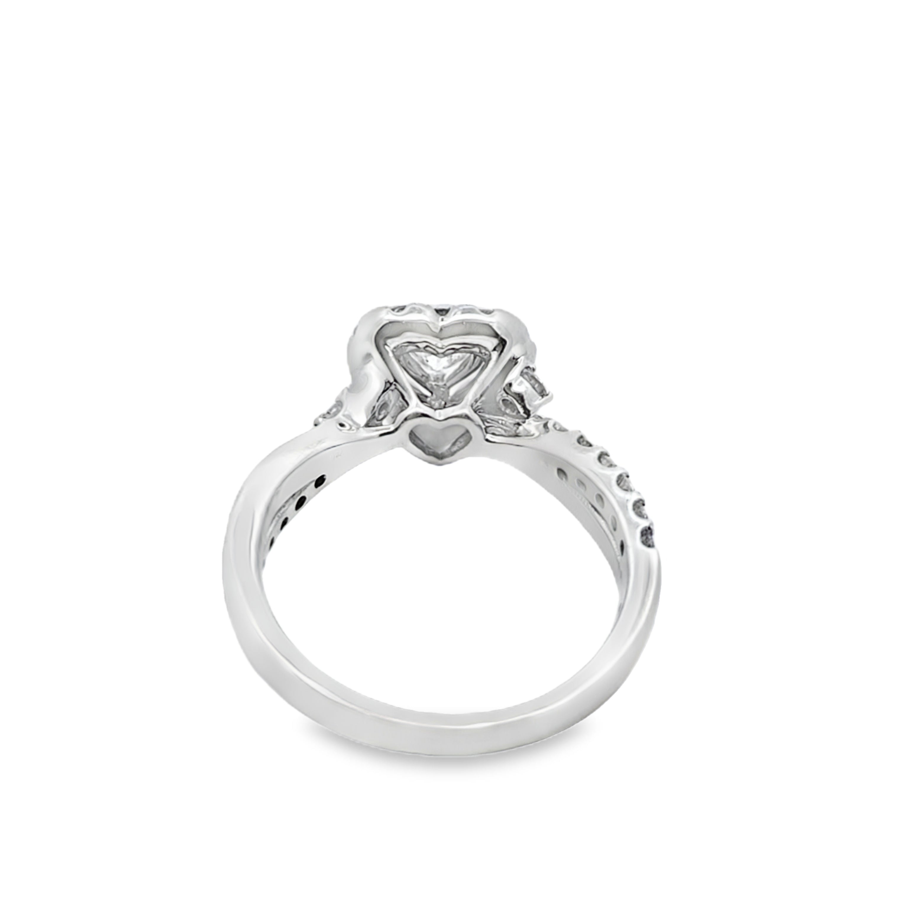 14K White Gold Heart Shaped Diamond Halo Ring 1.40 ctw | Romantic Bridal & Fashion Jewelry – Jewelry Palace Lithonia GA