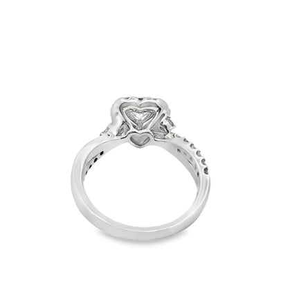 14K White Gold Heart Shaped Diamond Halo Ring 1.40 ctw | Romantic Bridal & Fashion Jewelry – Jewelry Palace Lithonia GA