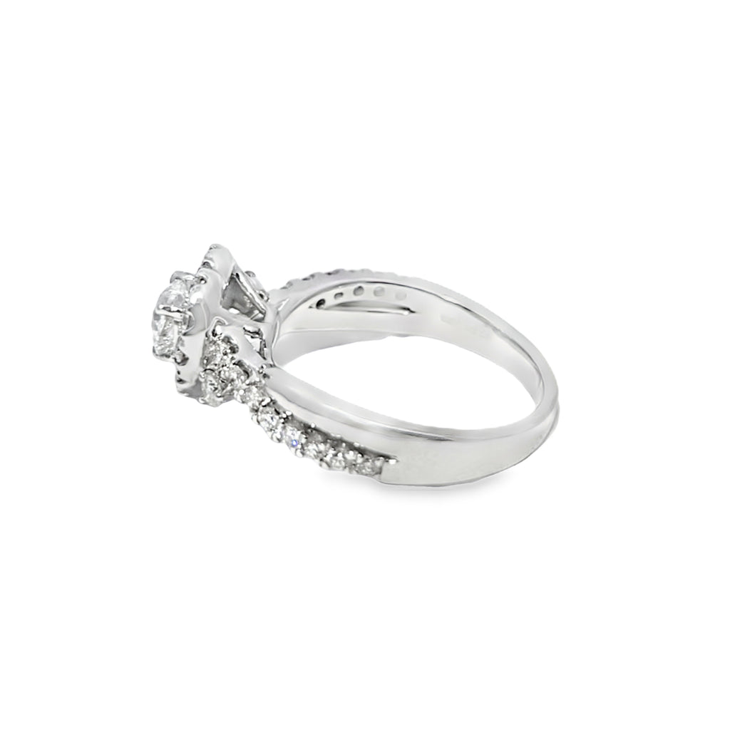 14K White Gold Heart Shaped Diamond Halo Ring 1.40 ctw | Romantic Bridal & Fashion Jewelry – Jewelry Palace Lithonia GA