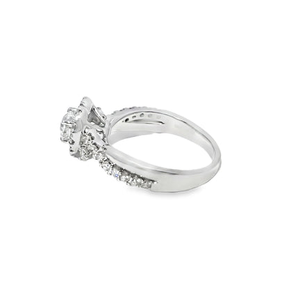 14K White Gold Heart Shaped Diamond Halo Ring 1.40 ctw | Romantic Bridal & Fashion Jewelry – Jewelry Palace Lithonia GA