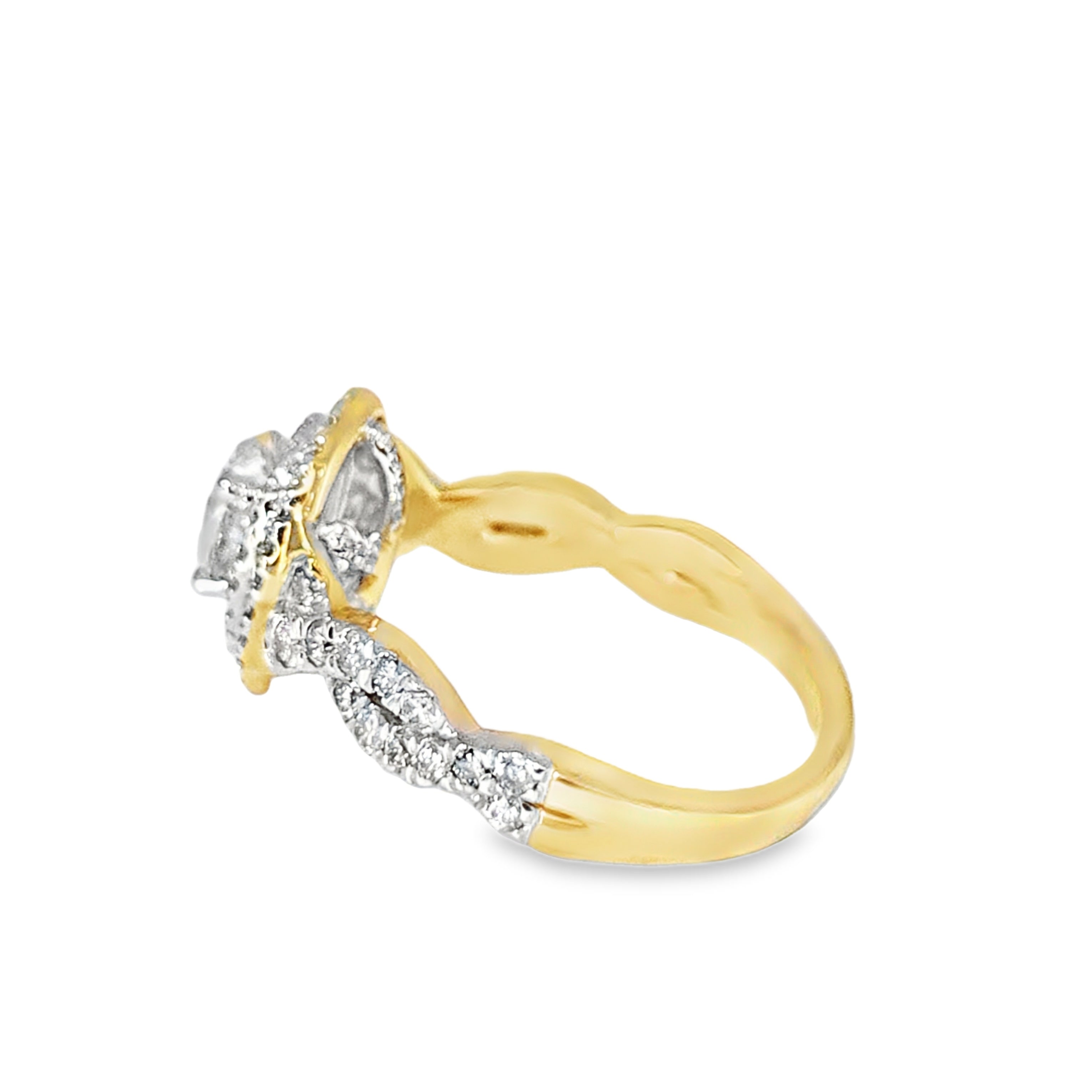 14K Yellow Gold Oval Cut Diamond Double Halo Engagement Ring 1.50 ctw | Elegant Bridal Jewelry – Jewelry Palace Lithonia GA