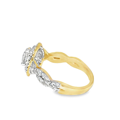 14K Yellow Gold Oval Cut Diamond Double Halo Engagement Ring 1.50 ctw | Elegant Bridal Jewelry – Jewelry Palace Lithonia GA